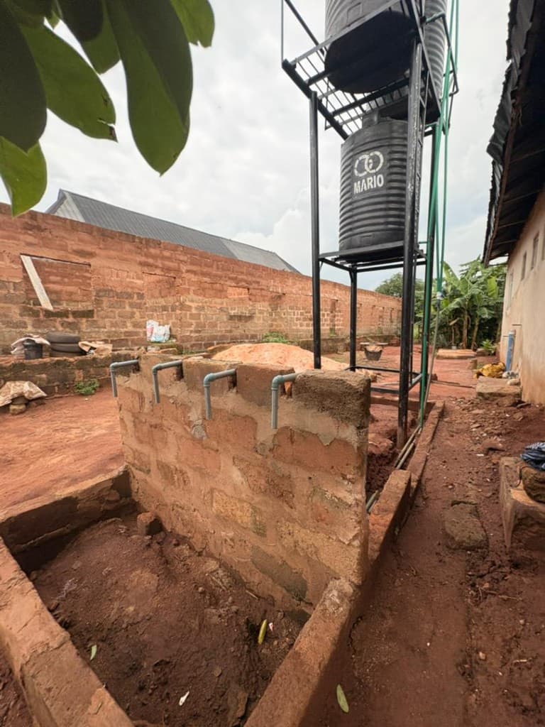 Overview of the Fortress Academy borehole site near completion